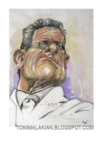 Cartoon: Fabio Capello (medium) by Toni Malakian tagged fabio,capello,watercolor,on,paper,toni,malakian,caricature,karikatur