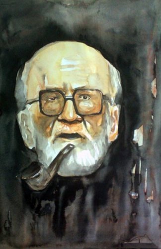 Cartoon: Mircea Eliade 1907-1986 (medium) by Toni Malakian tagged caricatures