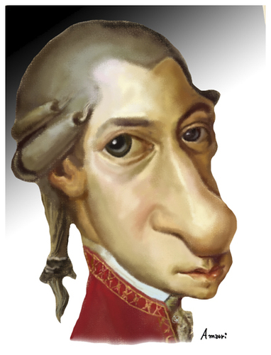 Cartoon: Mozart (medium) by Amauri Alves tagged mozart