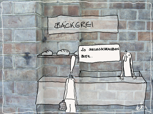 Cartoon: 20 schlossschrauben bitte (medium) by kika tagged bäcker