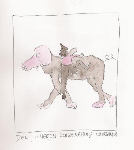 Cartoon: der innere schweinehund... (medium) by kika tagged wruzru