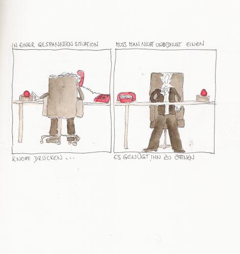 Cartoon: in einer gespannten situation (medium) by kika tagged krise,stress,