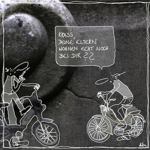 Cartoon: krass deine eltern wohnen bei di (medium) by kika tagged eltern,familie,pubertät,jugend