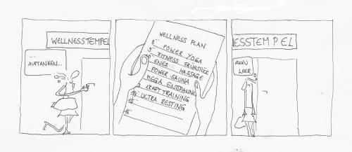 Cartoon: mal wieder was gutes (medium) by kika tagged wellness,