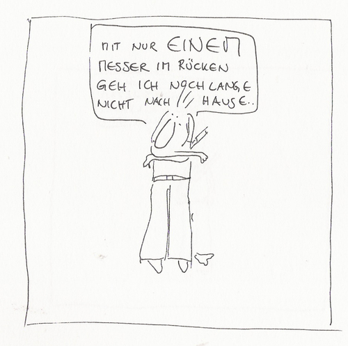 Cartoon: mit nur einem messer ...... (medium) by kika tagged dd