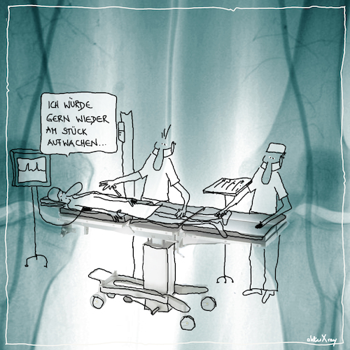 Cartoon: OP (medium) by kika tagged op,krankenhaus,arzt,chirurg,chirurgie,narkose,anästhesie,operation,medizin,patient