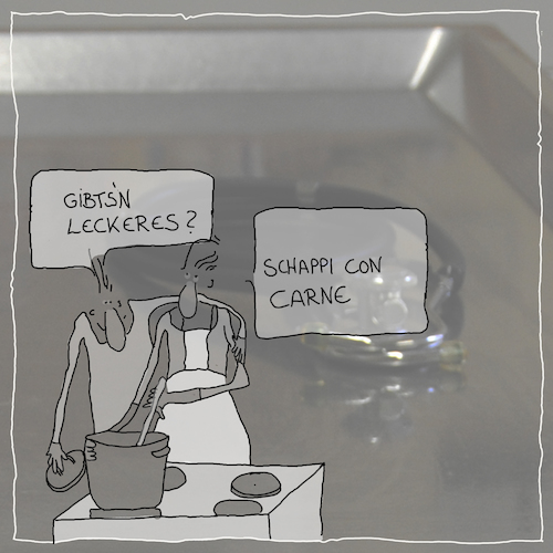 Cartoon: schappi con carne (medium) by kika tagged hunde,fressen,schapi,chili,con,carne,kochen