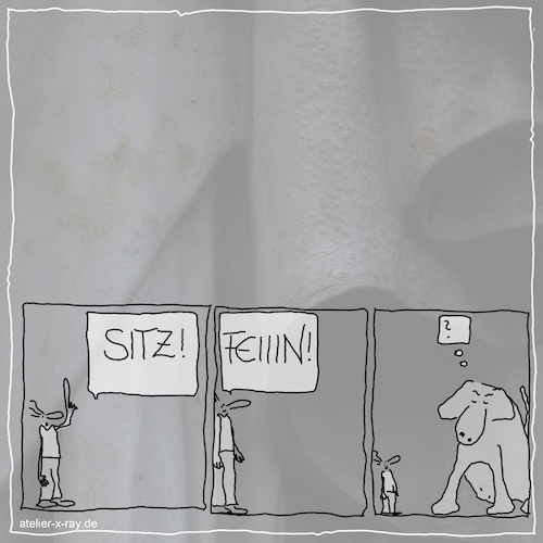 Cartoon: Sitz Platz (medium) by kika tagged hund,hundeerziehung