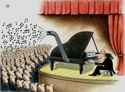 Cartoon: pianist (medium) by ciosuconstantin tagged piano,