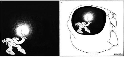 Cartoon: in the dark (medium) by Raed Al-Rawi tagged brain,thinking,ignorance