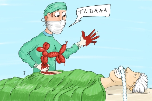 Cartoon: Tadaaaaa (medium) by gore-g tagged chirurg,ballon,arzt,operation