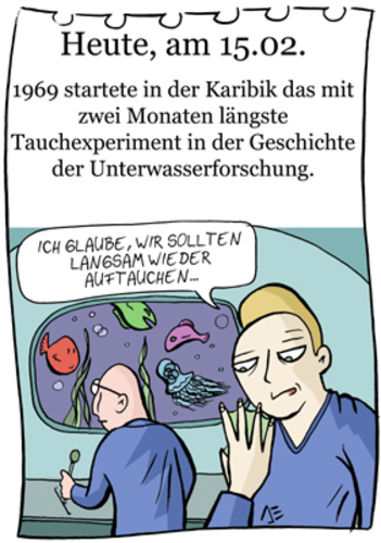 Cartoon: 15. Februar (medium) by chronicartoons tagged cartoon,schwimmhäute,taucher