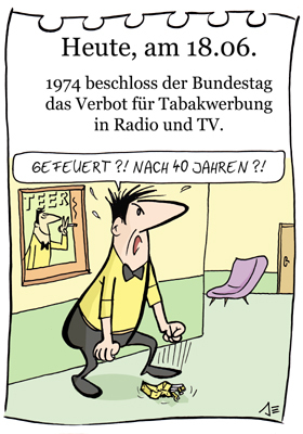Cartoon: 18. Juni (medium) by chronicartoons tagged tabak,hb,männchen,zigaretten,pfeife,kippen,cartoon