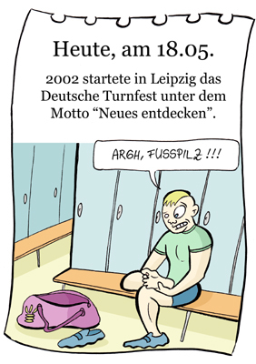 Cartoon: 18.Mai (medium) by chronicartoons tagged turnfest,leipzig,sport,fusspilz,umkleide,cartoon