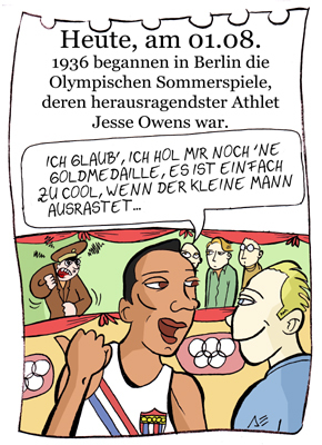 Cartoon: 1. August (medium) by chronicartoons tagged owens,olympiade