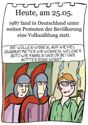 Cartoon: 25.Mai (medium) by chronicartoons tagged volkszählung,jesus,herodes,bibel