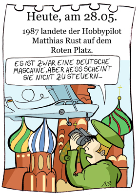 Cartoon: 28. Mai (medium) by chronicartoons tagged rust,kreml,moskau,kalterkrieg,cessna,cartoon