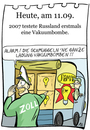 Cartoon: 11. September (small) by chronicartoons tagged russland,vakuumbombe,zoll,glühbirne