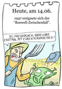 Cartoon: 14. Juni (small) by chronicartoons tagged roswell alien außerirdische kornkreise ufo cartoon