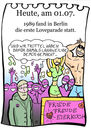 Cartoon: 1. Juli (small) by chronicartoons tagged loveparade,peace,friede,freude,eierkuchen,techno,trance,party,cartoon