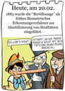 Cartoon: 20. Februar (small) by chronicartoons tagged pinoccio,biometrisch,cartoon,bertillonage