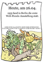 Cartoon: 26. April (small) by chronicartoons tagged hund ausstellung neandertaler wolf cartoon