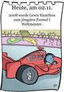 Cartoon: 2. November (small) by chronicartoons tagged formel1 lewis hamilton rennwagen bolide cartoon