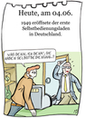 Cartoon: 4. juni (small) by chronicartoons tagged edeka,aldi,spar,coop,lidl,neukauf,plus,rewe