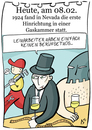 Cartoon: 8. Februar (small) by chronicartoons tagged henker gaskammer todesstrafe monteur cartoon
