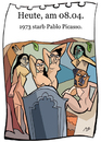 Cartoon: 8.April (small) by chronicartoons tagged picasso kunst grab tot bild cartoon