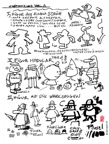 Cartoon: Figuren (medium) by zenundsenf tagged cartoonkurs,volkshochschule,augsburg,arbeitsvorlage,figuren,stauchen,verzerren,vereinfachen,werkzeuge,illustration,zenf,zensenf,zenundsenf,andi,walter