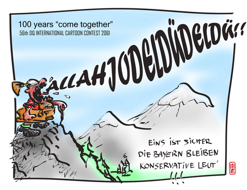 Cartoon: jodeldüdeldü! (medium) by zenundsenf tagged andi,walter,zenundsend,zensenf,zenf,conservative,bavaria,bayern,auswanderung,türken,osmanians,turks,einwanderung,immigration