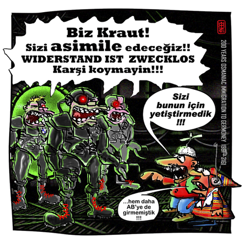 Cartoon: KRAUT (medium) by zenundsenf tagged andi,walter,zenundsenf,zensenf,zenf,osman,türk,turk,migration,immigration,borg,kraut