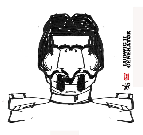 Cartoon: LUDWIG II Generator (medium) by zenundsenf tagged vhs,augsburg,karl,heinz,prinz,zenf,zensenf,zenundsenf,andreas,walter,könig,ludwig,der,zweite,bayern,generator,cartoon,comic,illustration,caricature,karikatur