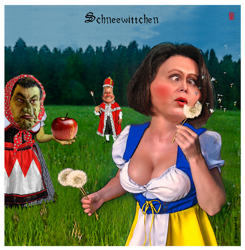 Cartoon: Schneewittchen (medium) by zenundsenf tagged aigner,andi,augsburg,bayern,cartoon,heimatminister,hexe,horst,ilse,karikatur,könig,markus,ministerpräsident,märchenland,nachfolgekämpfe,schneewittchen,seehofer,söder,walter,wirtschaftsministerin,zenf,zensenf,zenundsenf