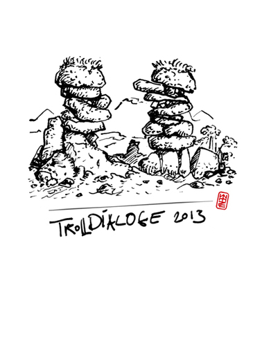 Cartoon: Troll Dialoge (medium) by zenundsenf tagged walter,andi,zenundsenf,zensenf,zenf,illustration,island,dialog,trolls,reisen,auf,trolle,eriksson,björn