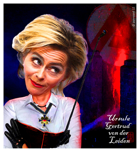 Cartoon: Ursula von der Leiden (medium) by zenundsenf tagged caricature,cartoon,cdu,doktor,ursula,gertrud,von,der,leyen,germany,labour,minister,arbeitsministerium,karikatur,karton,ministerin,für,arbeit,leiden,walter,andi,zenf,zensenf,zenundsenf