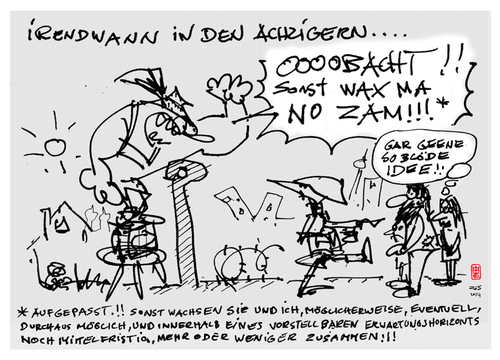 Cartoon: Zamgwaxt (medium) by zenundsenf tagged composing,cartoon,walter,andi,zenundsenf,zensenf,zenf,jahre,25,missverständnis,bayern,deutschland,wiedervereinigung