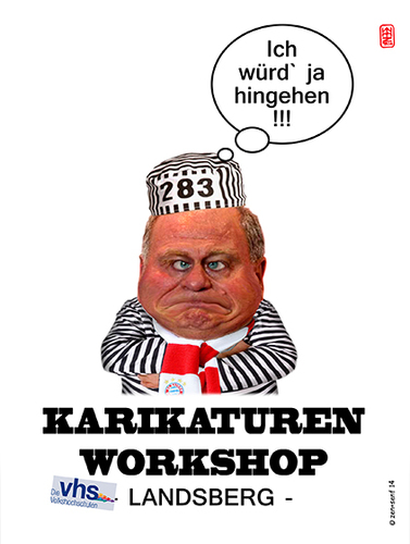 Cartoon: Hoeneß Uli (medium) by zenundsenf tagged walter,andi,zenundsenf,zensenf,zenf,composing,karikatur,caricature,cartoon,jail,prisoner,straefling,knast,steuerhinterziehung,vhs,jva,lech,landsberg,bayern,fc,hoeneß,uli