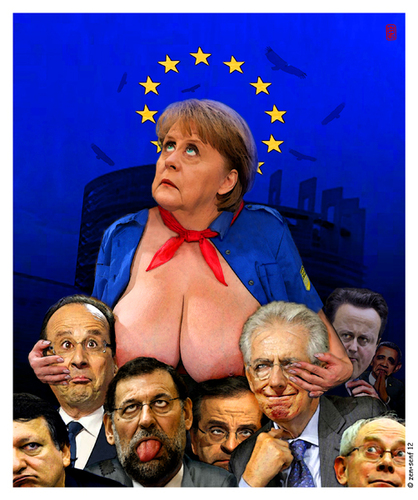 Cartoon: Merkel Mater Maxima (medium) by zenundsenf tagged andachtsbild,brüssel,bundeskanzler,illustration,karikatur,kartoon,merkel,cartoon,mutter,maria,pleite,walter,andi,zenf,zensenf,zenundsenf,angela,barroso,cameron,caricature,eu,euro,crisis,depts,german,chancellor,hollande,mary,mother,monti,obama,rajoy,rompuy,samaras,tits