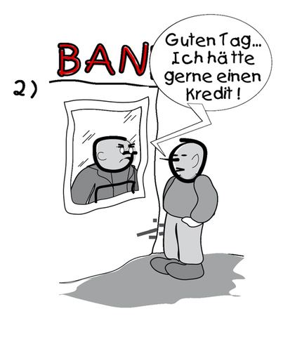 Cartoon: SICHERHEITEN (medium) by zenundsenf tagged idiot,guarantiees,sicherheiten,bankster,banken,kredit,credit,unsicherheit,geld,comic,zenf,zensenf,zenundsenf,andi,walter