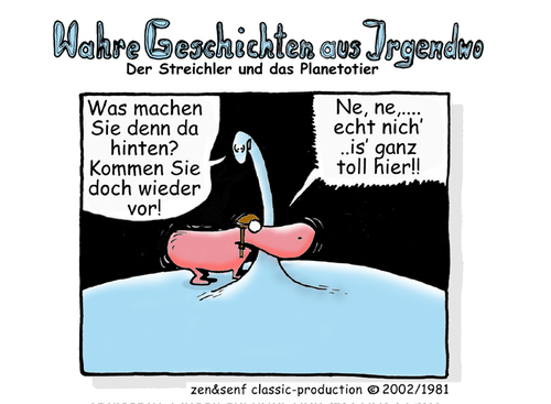 Cartoon: streichler und planetotier (medium) by zenundsenf tagged zenundsenf,planetotier,streichler