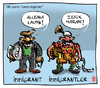 Cartoon: Immigrantler (small) by zenundsenf tagged migration,einwanderung,50,jahre,bayern,türken,turks,bad,mood