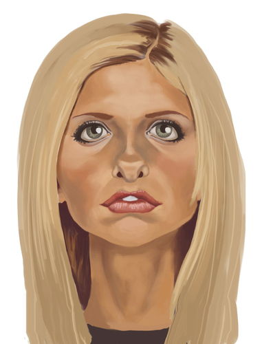 Cartoon: Buffy (medium) by Darrell tagged buffy,sarah,michelle,gelar