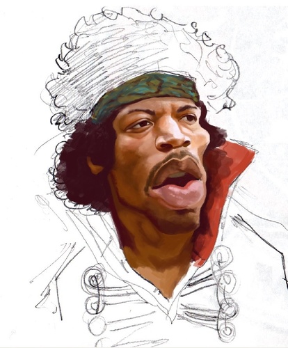 Cartoon: Jimmi (medium) by Darrell tagged jimmi,hendrix,darrell,thompson