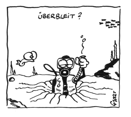 Cartoon: Überbleit (medium) by mart tagged tauchen,scuba,bleigurt,ballast