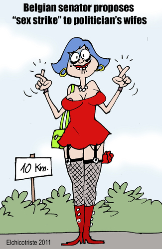 Cartoon: sex strike (medium) by ELCHICOTRISTE tagged strike,belgium