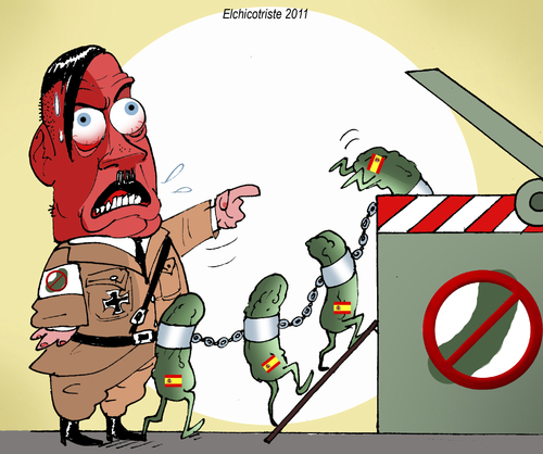 Cartoon: spanish cucumbers discriminated (medium) by ELCHICOTRISTE tagged cucumbers,hitler