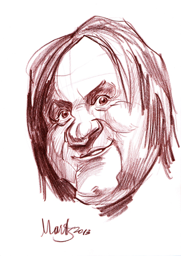 Cartoon: Gerard Depardieu (medium) by Martynas Juchnevicius tagged gerard,depardieu,actor,movies,french,sketch,pencil,drawing
