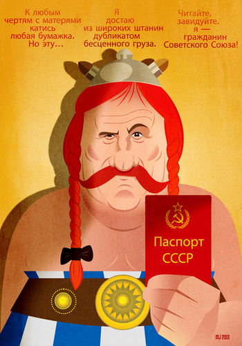 Cartoon: Passport (medium) by Martynas Juchnevicius tagged depardieu,gerard,french,politics,movies,star,film,actor,caricature,vector